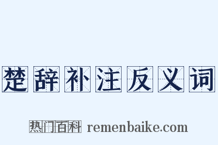 楚辞补注反义词是什么意思的图片